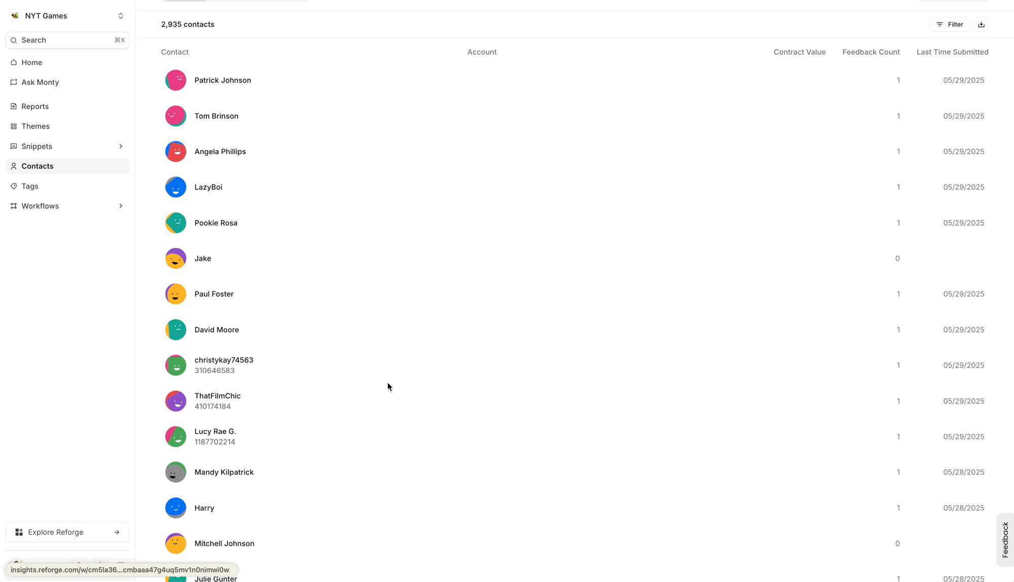 Contacts - Reforge Insights